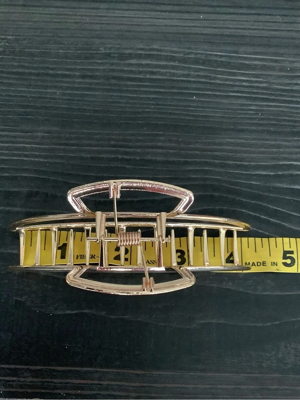 Set of 2 Gold Tone Metal Hair Claw Clips